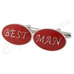 Cufflink Man Cufflinks Best Man Cufflinks Oval Red