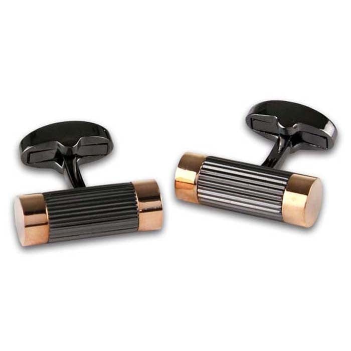 Cufflink Man Cufflinks Black and Rose Gold Cufflinks