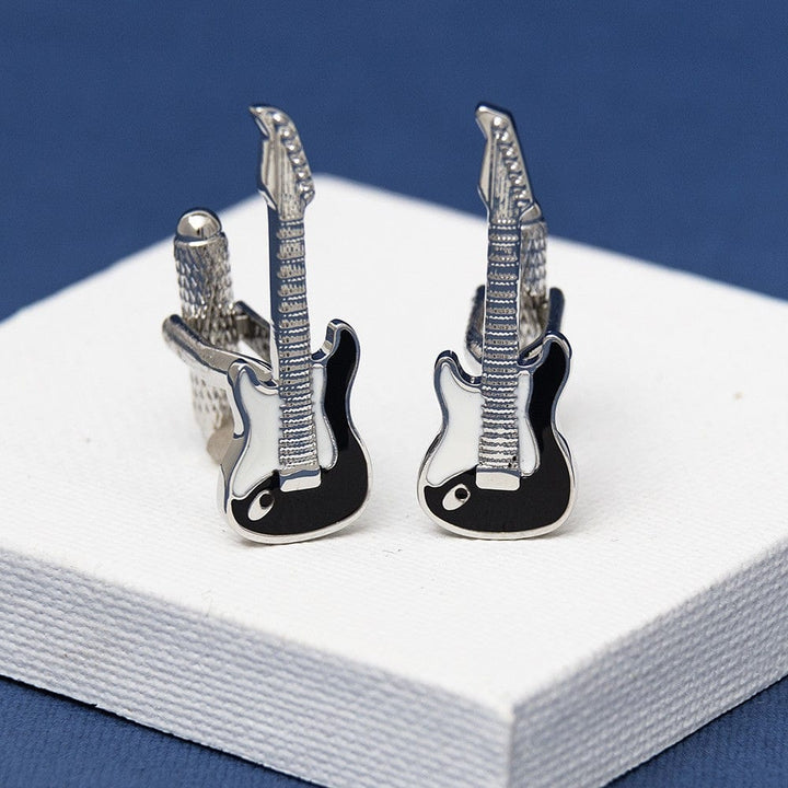 Cufflink Man Cufflinks Black Electric Guitar Cufflinks