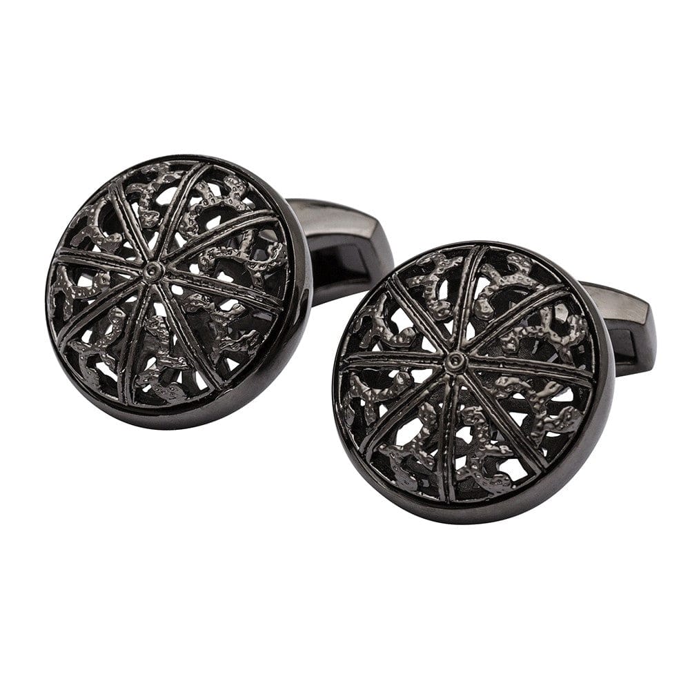 Cufflink Man Cufflinks Black Filigree Cufflinks