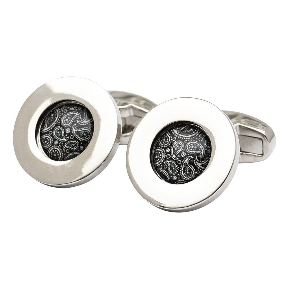 Cufflink Man Cufflinks Black Paisley Cufflinks