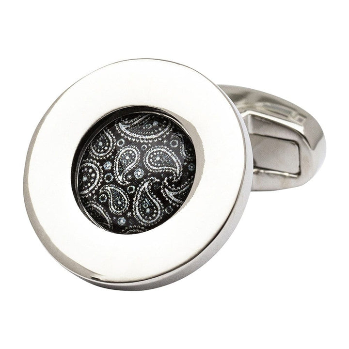 Cufflink Man Cufflinks Black Paisley Cufflinks