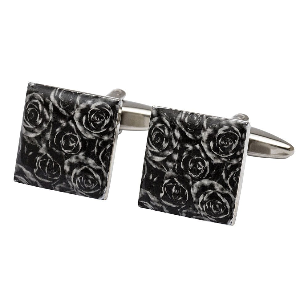 Cufflink Man Cufflinks Black Rose Cufflinks