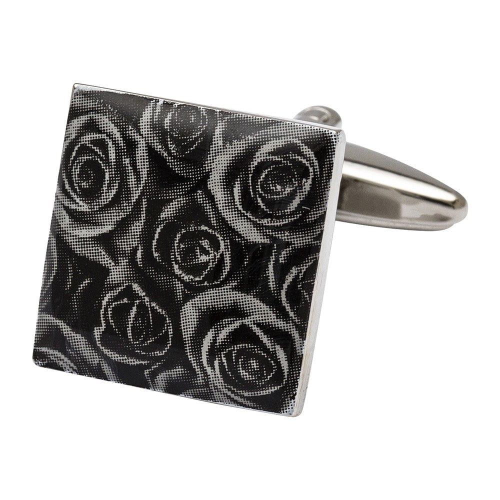 Cufflink Man Cufflinks Black Rose Cufflinks