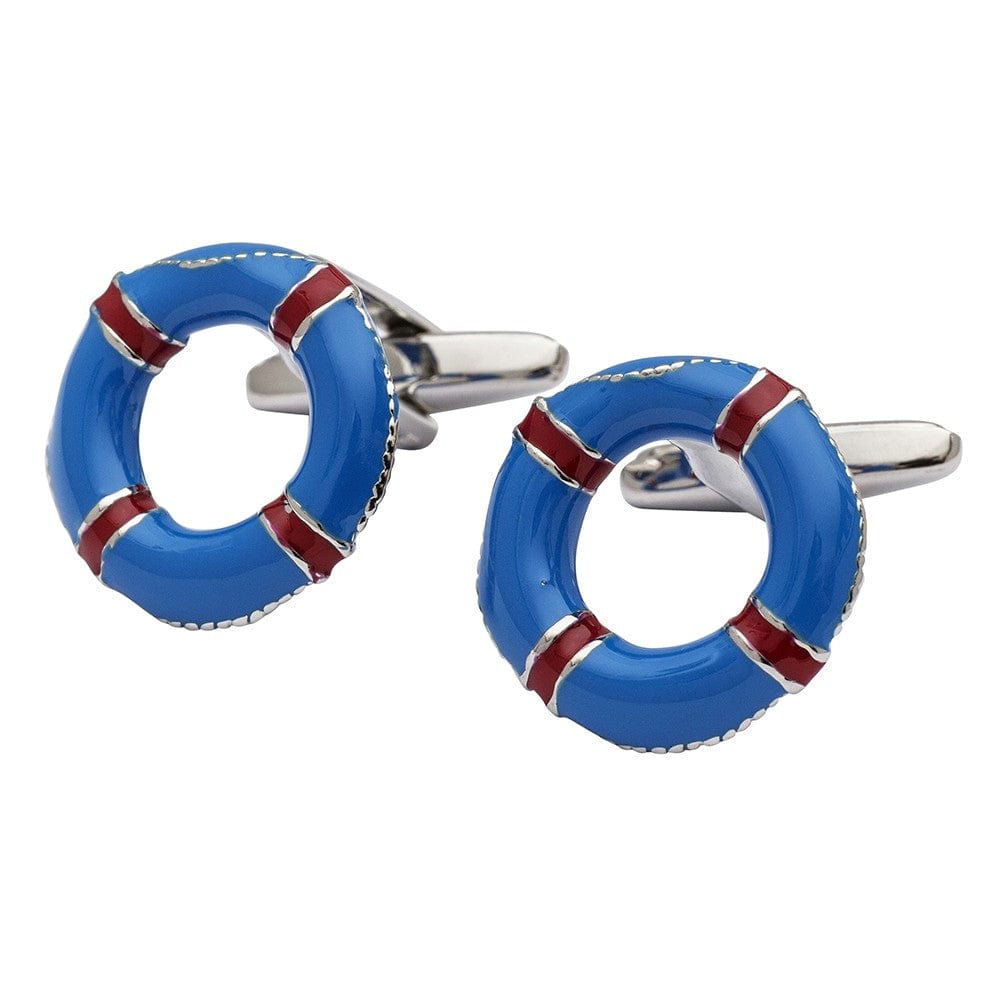 Cufflink Man Cufflinks Blue and Red Life Buoy Cufflinks