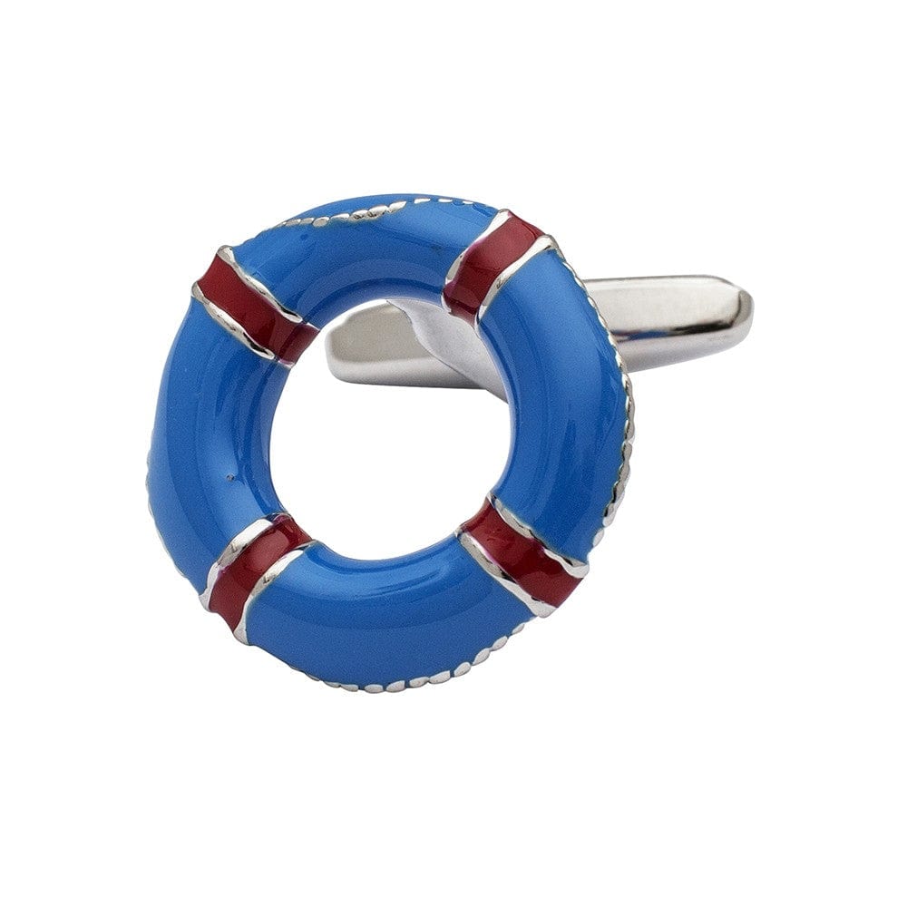 Cufflink Man Cufflinks Blue and Red Life Buoy Cufflinks