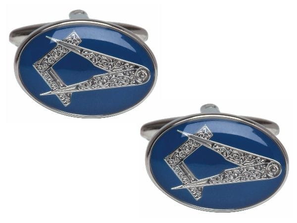 Cufflink Man Cufflinks Blue Oval Masonic Cufflinks