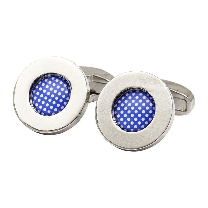 Cufflink Man Cufflinks Blue Polka Dot Cufflinks