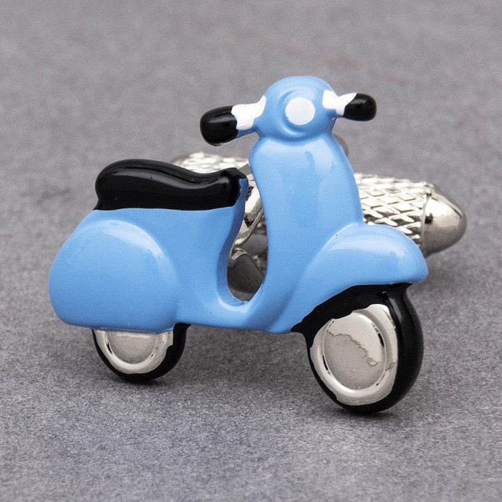 Cufflink Man Cufflinks Blue Scooter Cufflinks