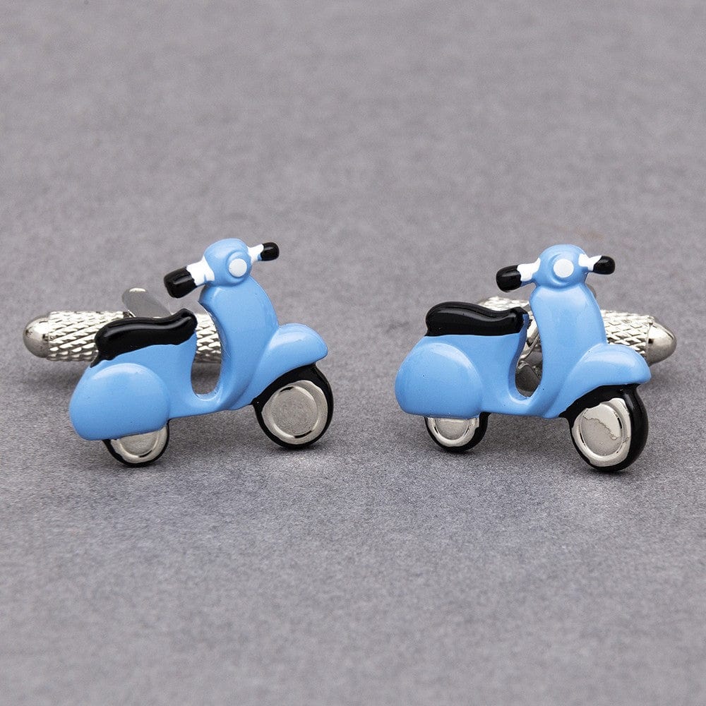 Cufflink Man Cufflinks Blue Scooter Cufflinks