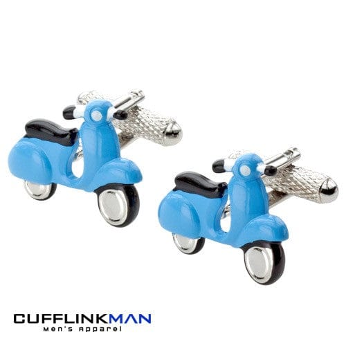 Cufflink Man Cufflinks Blue Scooter Cufflinks