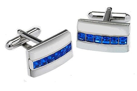 Cufflink Man Cufflinks Blue Swarovski crystal and mother of pearl rectangular cufflinks