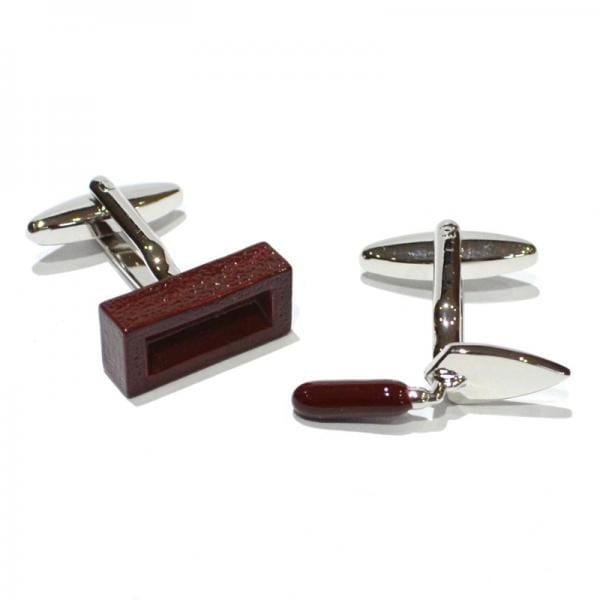 Cufflink Man Cufflinks Bricklayer's Trowel and Brick Cufflinks