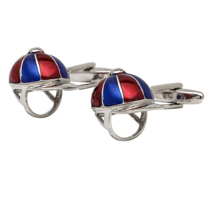 Cufflink Man Cufflinks Bright Coloured Jockeys Helmet Cufflinks