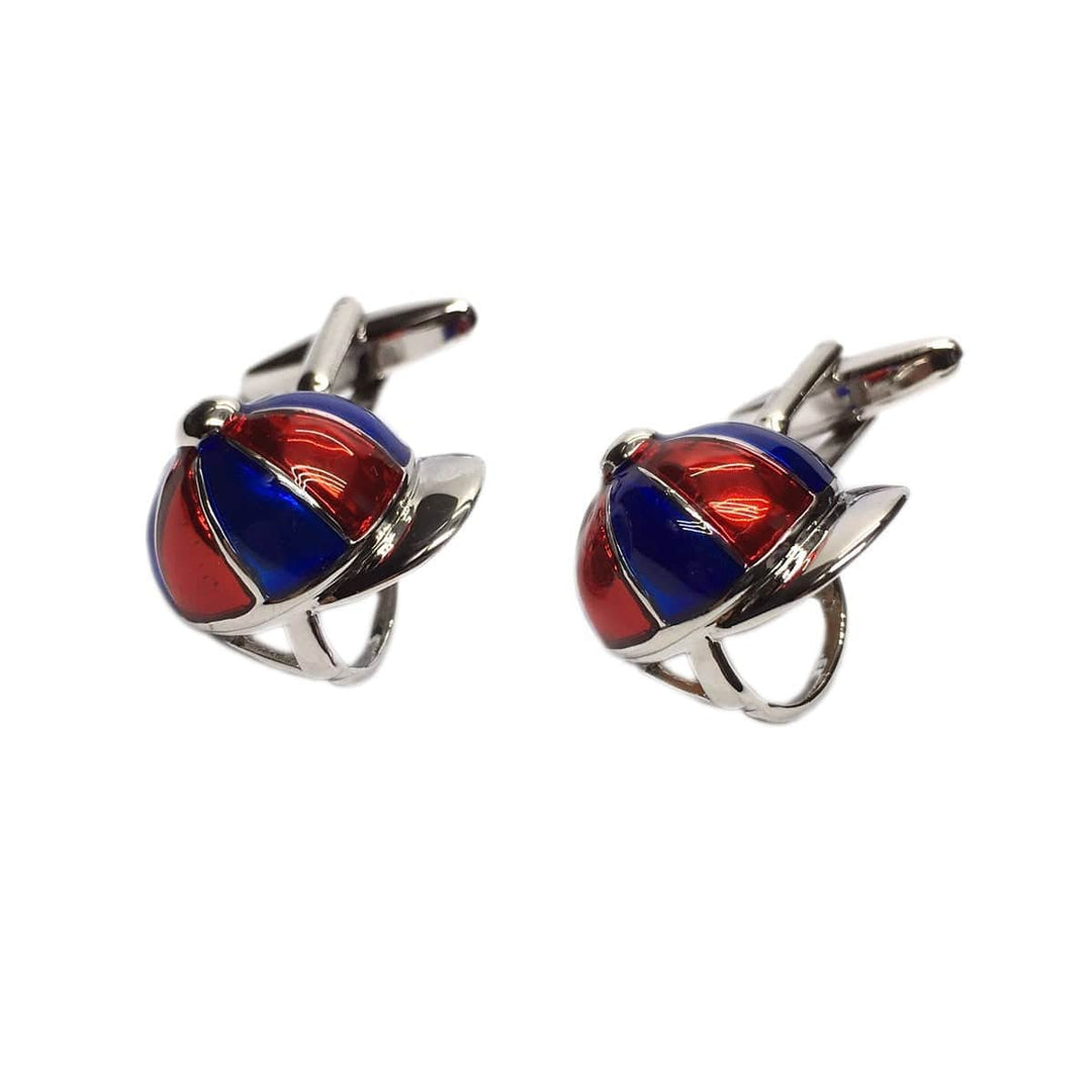 Cufflink Man Cufflinks Bright Coloured Jockeys Helmet Cufflinks