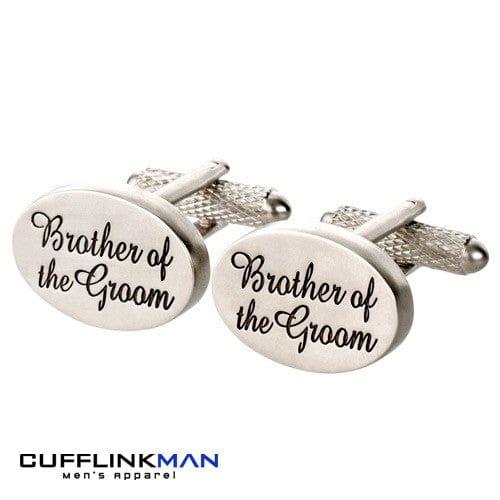 Cufflink Man Cufflinks Brother of the Groom Cufflinks Oval Italics