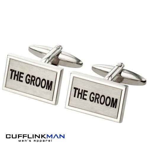 Cufflink Man Cufflinks Brushed Rhodium - The Groom Cufflinks