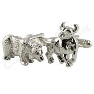 Cufflink Man Cufflinks Bull and Bear Cufflinks Stocks and Shares Cufflinks