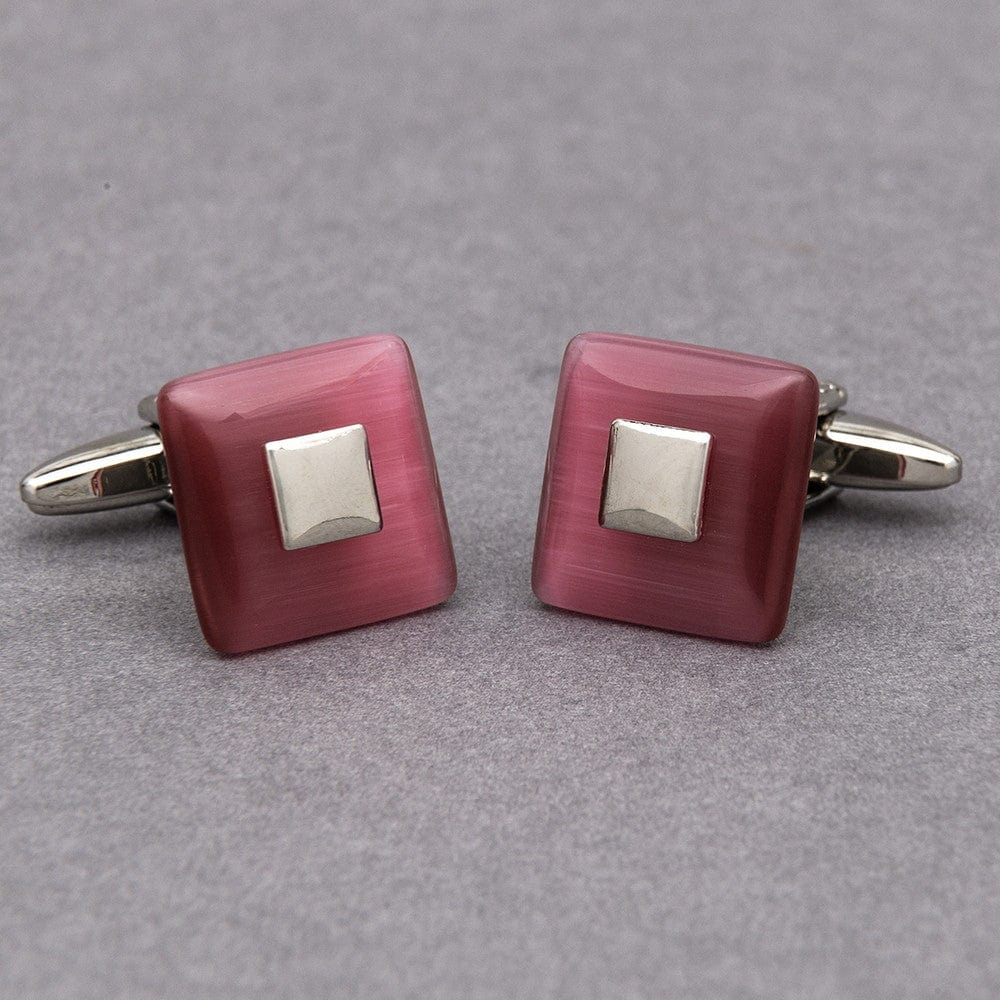 Cufflink Man Cufflinks Cerise Square Cufflinks