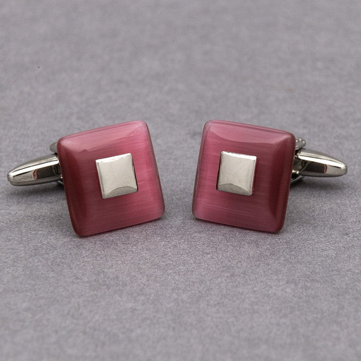 Cufflink Man Cufflinks Cerise Square Cufflinks