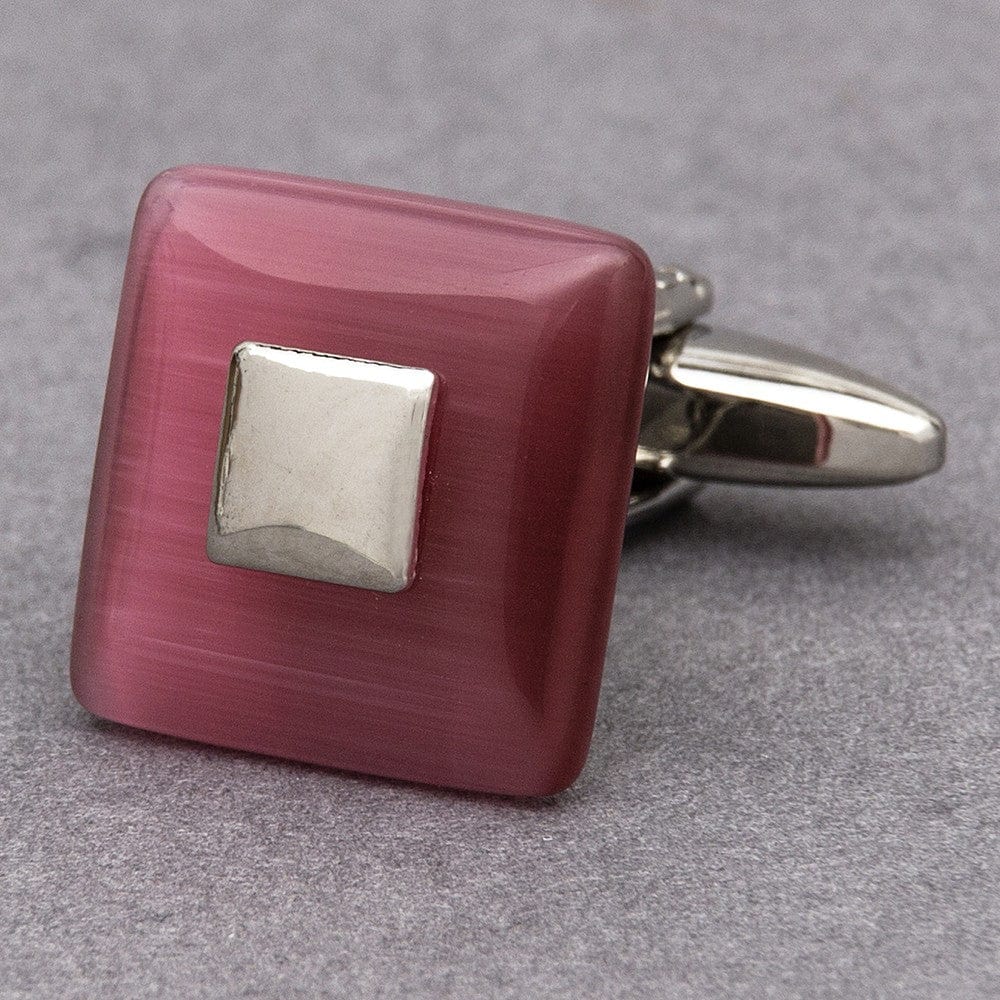 Cufflink Man Cufflinks Cerise Square Cufflinks