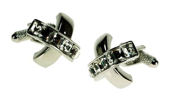 Cufflink Man Cufflinks Clear Cross Crystal Cufflinks