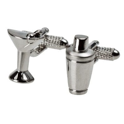 Cufflink Man Cufflinks Cocktail Shaker and Glass Cufflinks