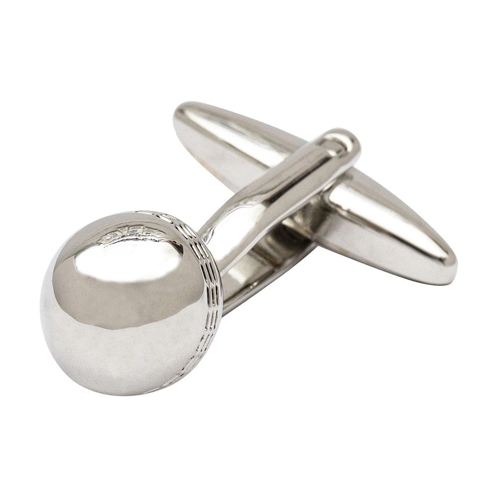 Cufflink Man Cufflinks Cricket Ball and Bat Cufflinks - Silver Edition