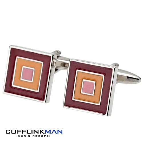 Cufflink Man Cufflinks Cubic Red, Pink & Orange Cufflinks