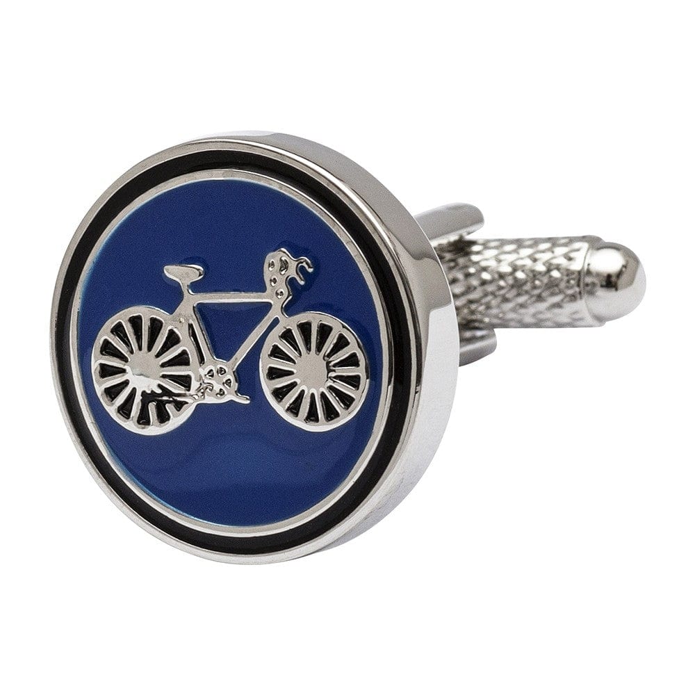 Cufflink Man Cufflinks Cycling Cufflinks - Blue Bicycle Cufflinks Edition