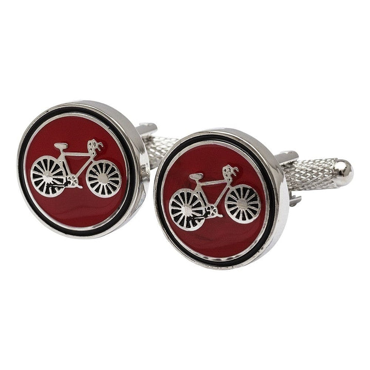 Cufflink Man Cufflinks Cycling Cufflinks - Red Bicycle Cufflinks Edition