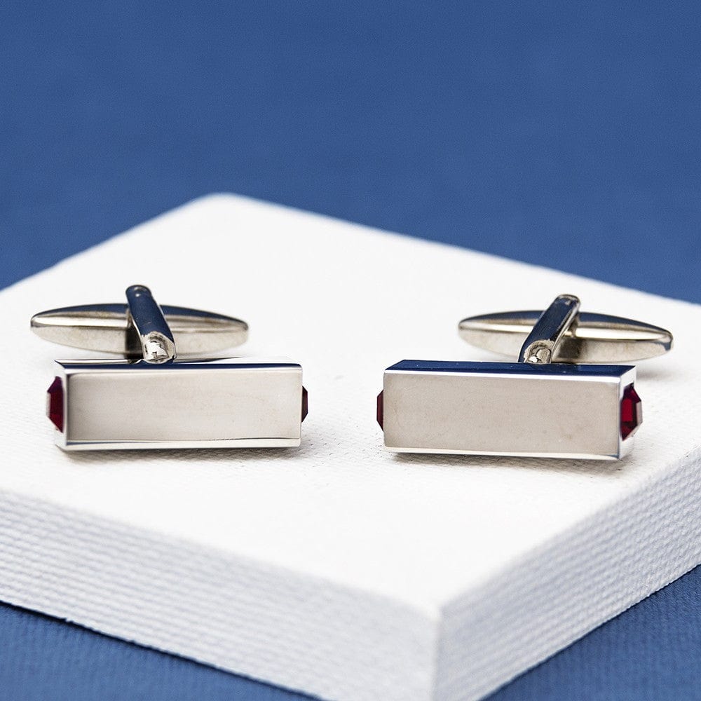 Cufflink Man Cufflinks CYDIA Red Crystal bar Cufflinks