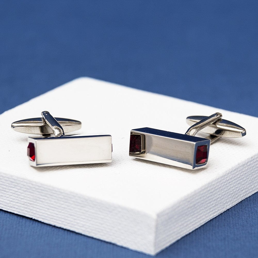 Cufflink Man Cufflinks CYDIA Red Crystal bar Cufflinks