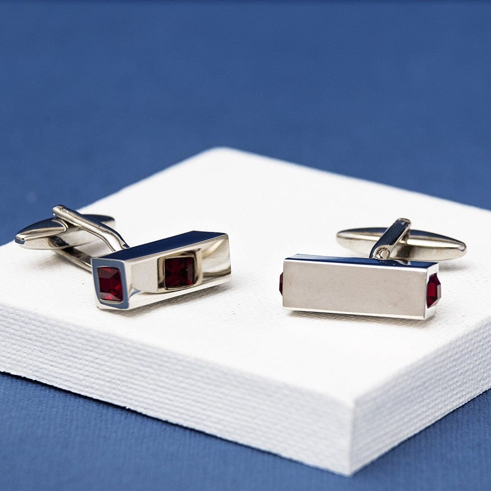 Cufflink Man Cufflinks CYDIA Red Crystal bar Cufflinks