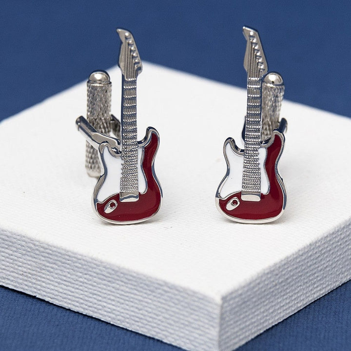 Cufflink Man Cufflinks Electric Guitar Cufflinks - Red