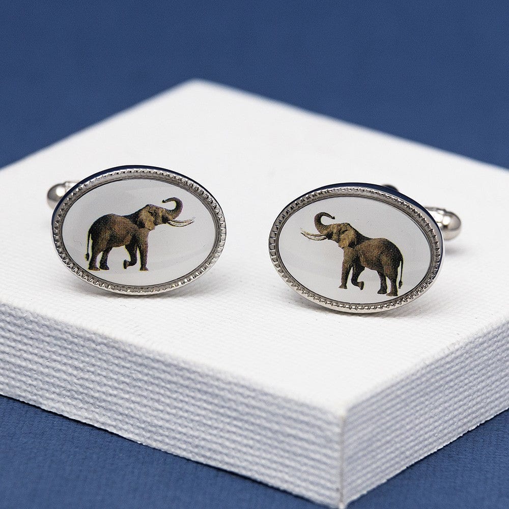 Cufflink Man Cufflinks Elephant Oval Cufflinks