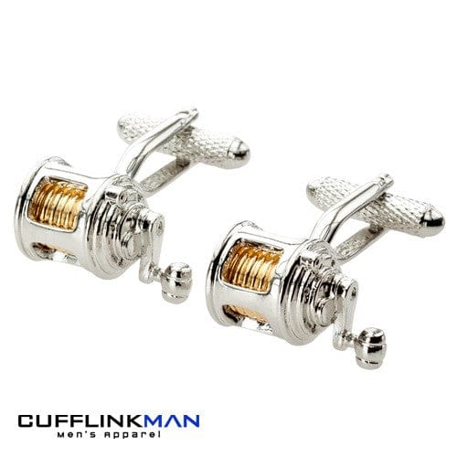 Cufflink Man Cufflinks Fishing Reel Cufflinks