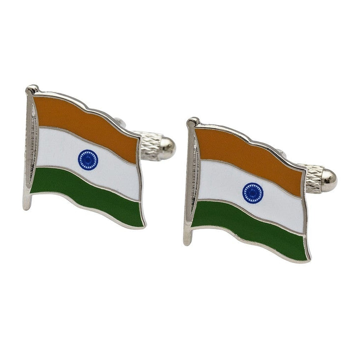 Cufflink Man Cufflinks Flag of India Cufflinks - Wavy Edition