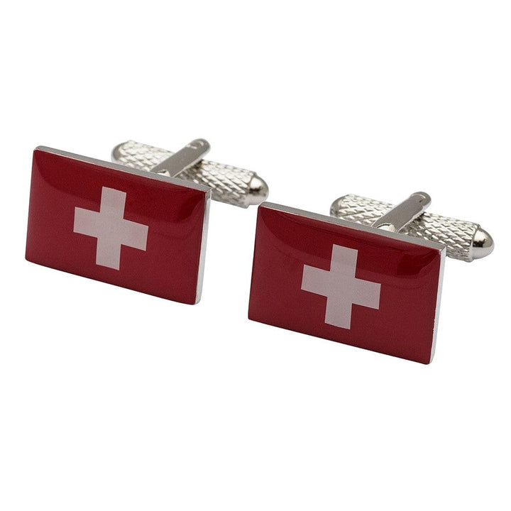 Cufflink Man Cufflinks Flag of Switzerland Cufflinks - Swiss Flag Cufflinks