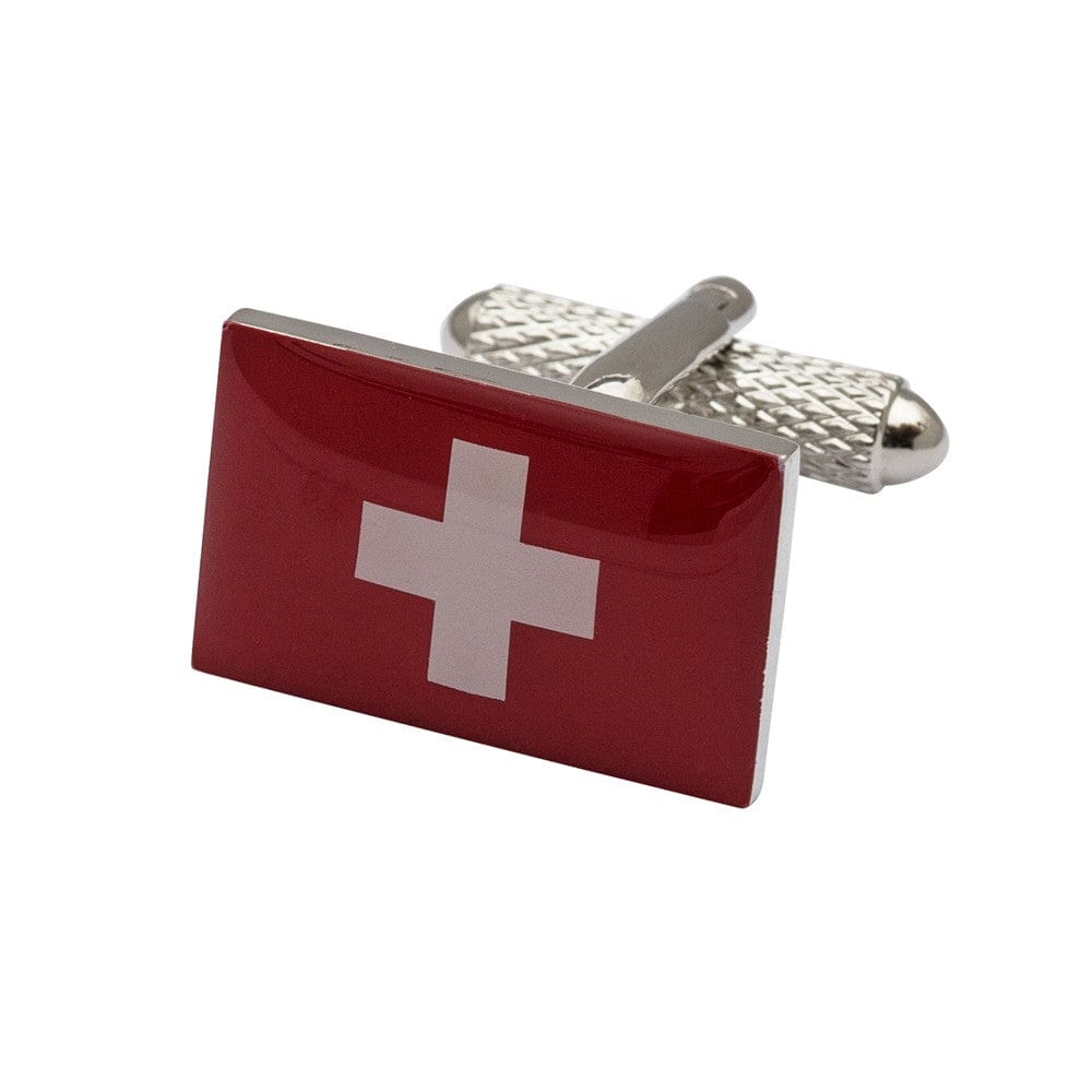 Cufflink Man Cufflinks Flag of Switzerland Cufflinks - Swiss Flag Cufflinks