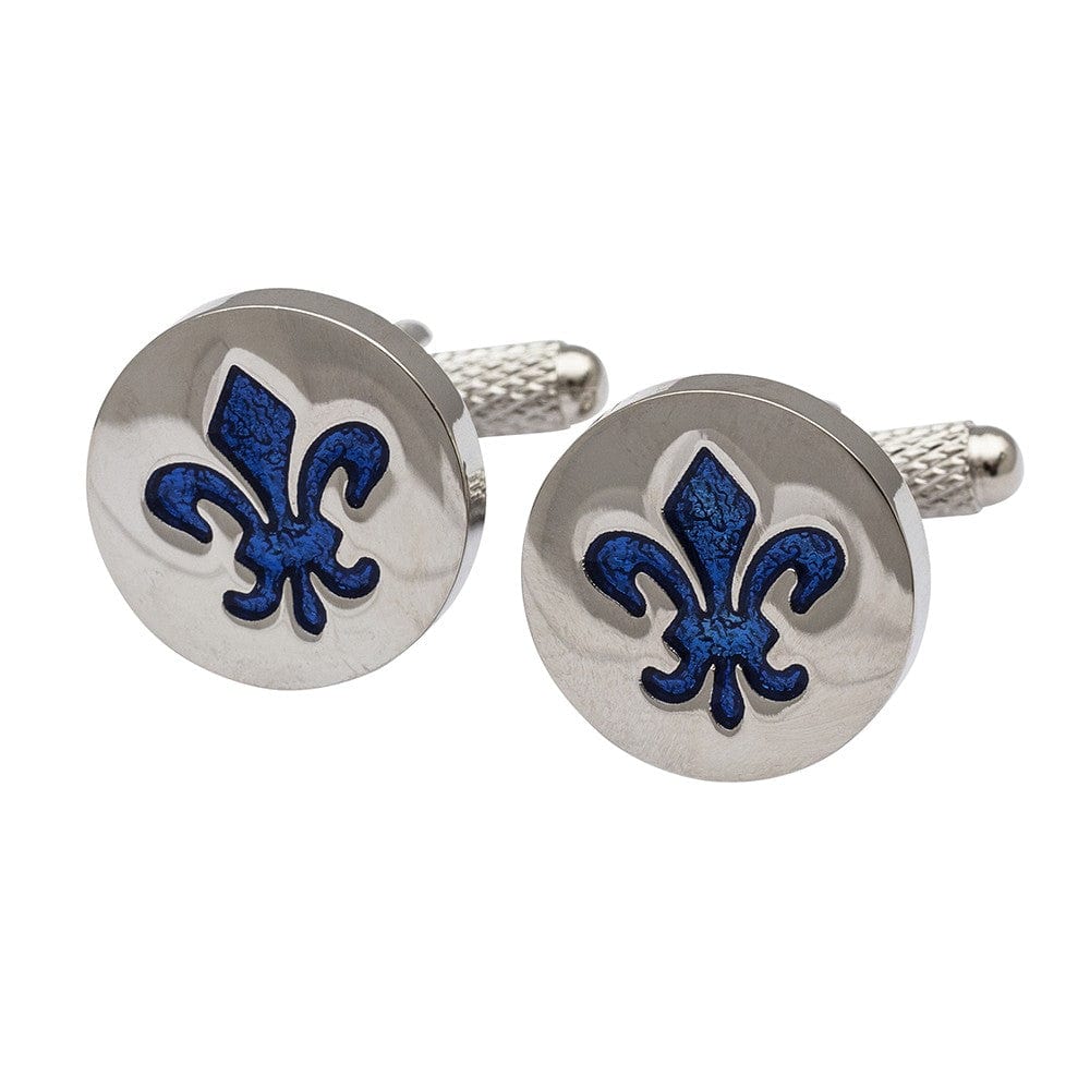 Cufflink Man Cufflinks Fleur-De-Lis Blue Edition Cufflinks