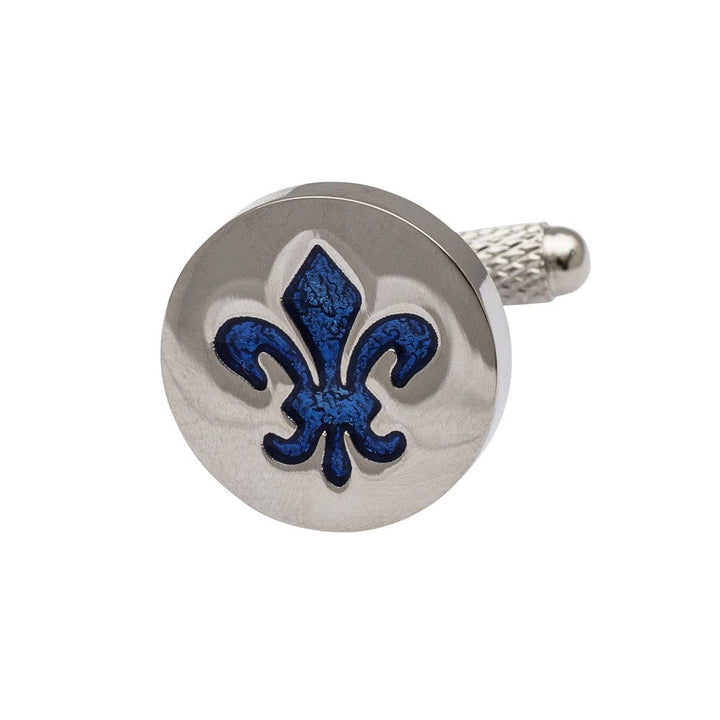 Cufflink Man Cufflinks Fleur-De-Lis Blue Edition Cufflinks