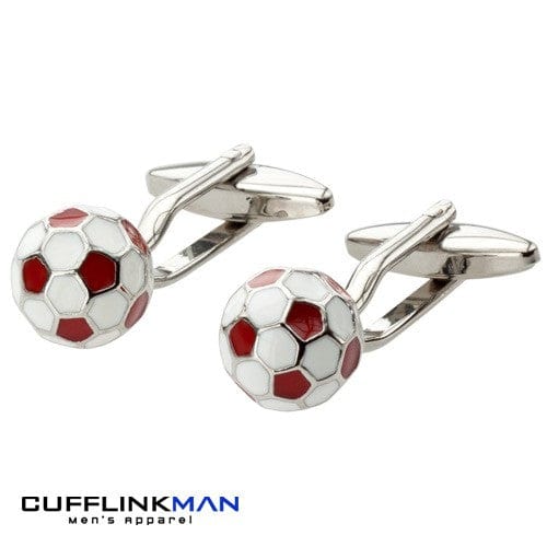 Cufflink Man Cufflinks Football Fever in Red Cufflinks