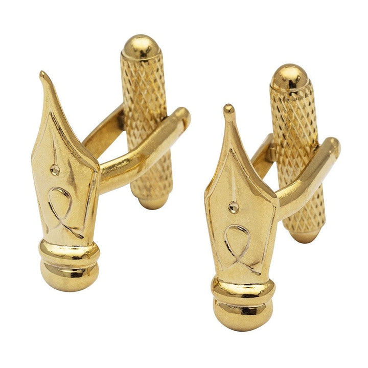 Cufflink Man Cufflinks Fountain Pen Cufflinks - Ink Pen Cufflinks - Gold Edition