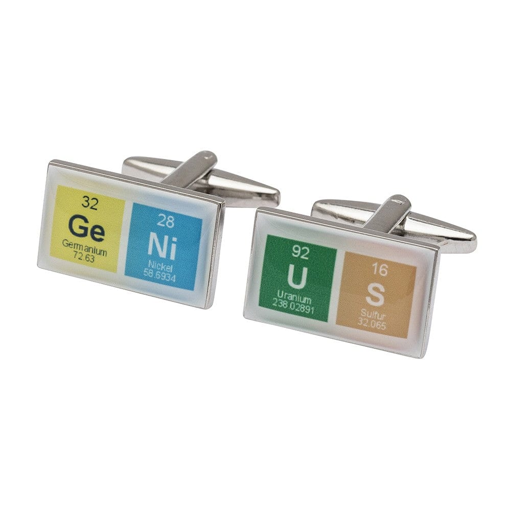 Cufflink Man Cufflinks Genius Chemical Symbol Cufflinks