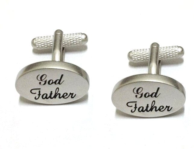 Cufflink Man Cufflinks God Father Wedding Cufflinks Oval Italics