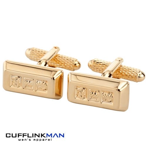 Cufflink Man Cufflinks Gold Bar Cufflinks