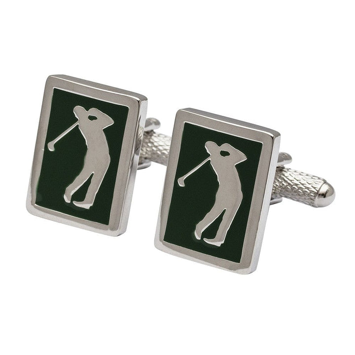 Cufflink Man Cufflinks Green Golfer Cufflinks