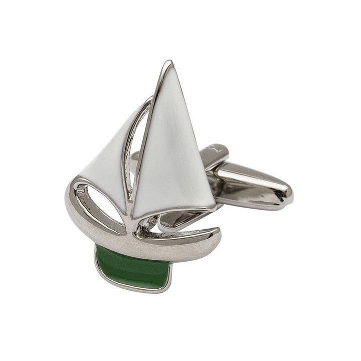 Cufflink Man Cufflinks Green Sailing Boats Cufflinks