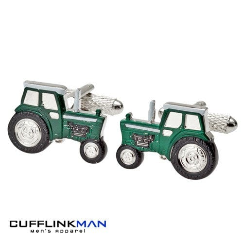 Cufflink Man Cufflinks Green Tractor Cufflinks